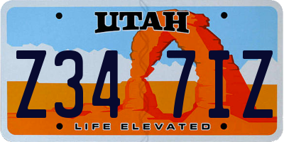 UT license plate Z347IZ