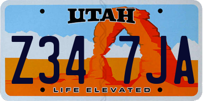 UT license plate Z347JA