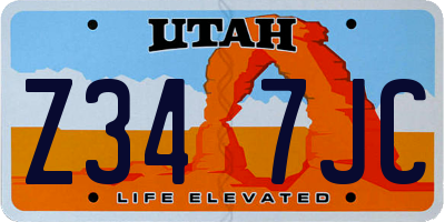 UT license plate Z347JC