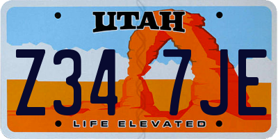 UT license plate Z347JE