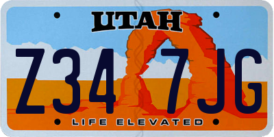 UT license plate Z347JG