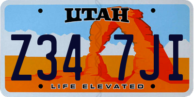 UT license plate Z347JI