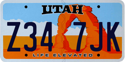 UT license plate Z347JK