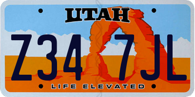 UT license plate Z347JL