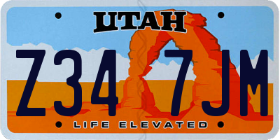 UT license plate Z347JM