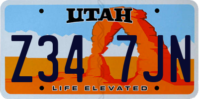 UT license plate Z347JN
