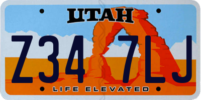 UT license plate Z347LJ