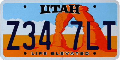 UT license plate Z347LT