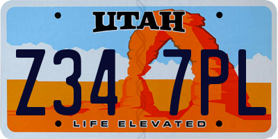 UT license plate Z347PL