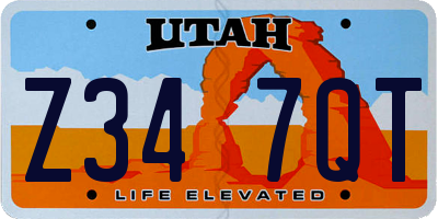 UT license plate Z347QT