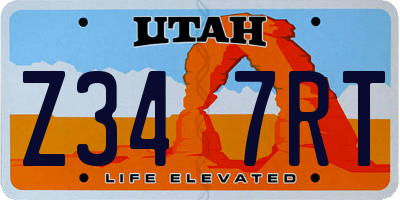 UT license plate Z347RT