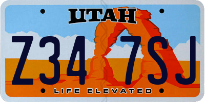UT license plate Z347SJ