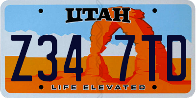 UT license plate Z347TD