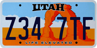UT license plate Z347TF