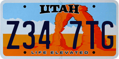 UT license plate Z347TG