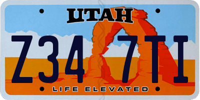 UT license plate Z347TI