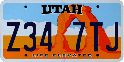 UT license plate Z347TJ