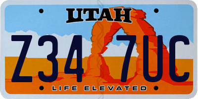 UT license plate Z347UC