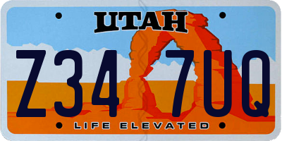UT license plate Z347UQ