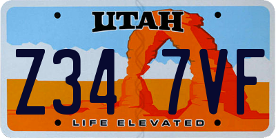 UT license plate Z347VF