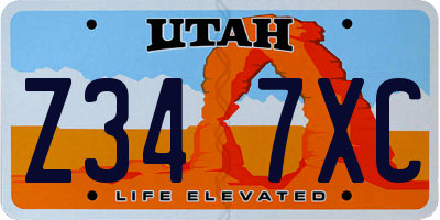 UT license plate Z347XC