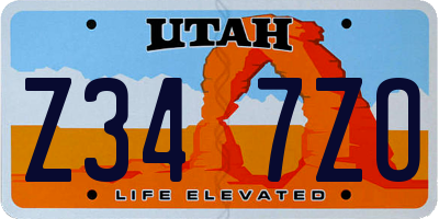 UT license plate Z347ZO