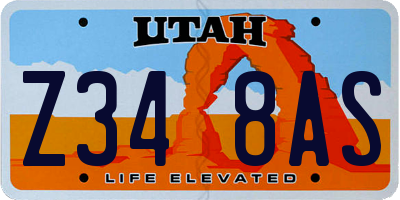 UT license plate Z348AS