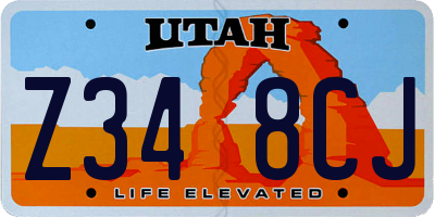 UT license plate Z348CJ