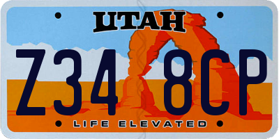 UT license plate Z348CP