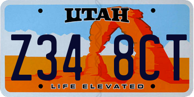 UT license plate Z348CT