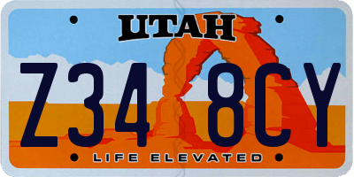 UT license plate Z348CY
