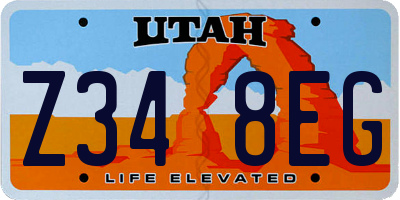 UT license plate Z348EG