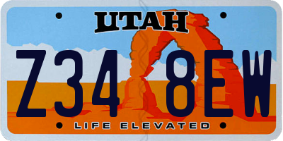 UT license plate Z348EW