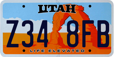 UT license plate Z348FB
