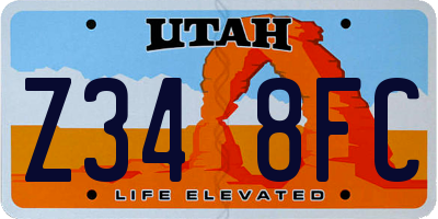 UT license plate Z348FC
