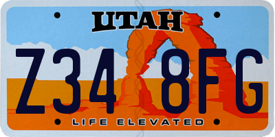 UT license plate Z348FG