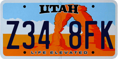 UT license plate Z348FK