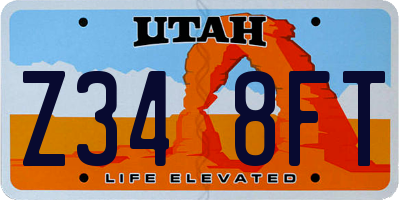 UT license plate Z348FT