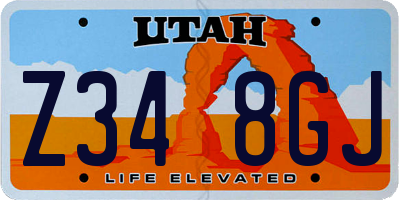UT license plate Z348GJ
