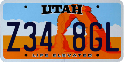 UT license plate Z348GL