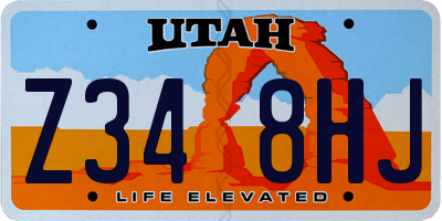 UT license plate Z348HJ