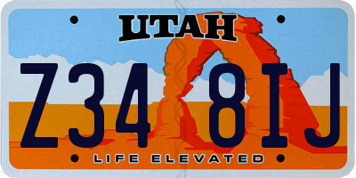 UT license plate Z348IJ