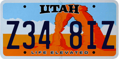 UT license plate Z348IZ