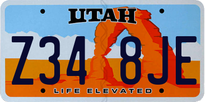 UT license plate Z348JE