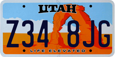 UT license plate Z348JG