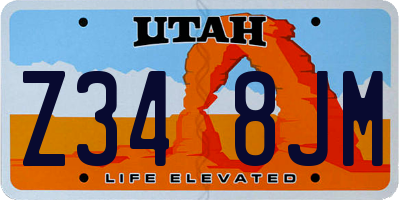 UT license plate Z348JM