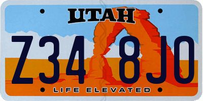 UT license plate Z348JO