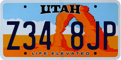 UT license plate Z348JP