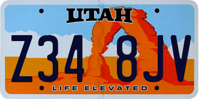UT license plate Z348JV