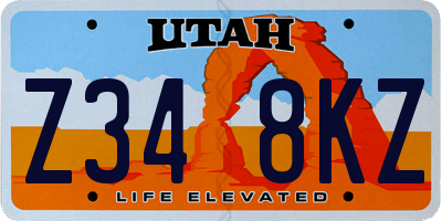 UT license plate Z348KZ